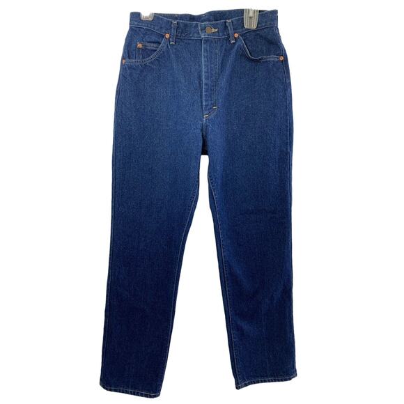 Vintage Lee Jeans Womens High Rise Mom‎ Dark Wash Denim Straight Size 13 Petite - Picture 1 of 10